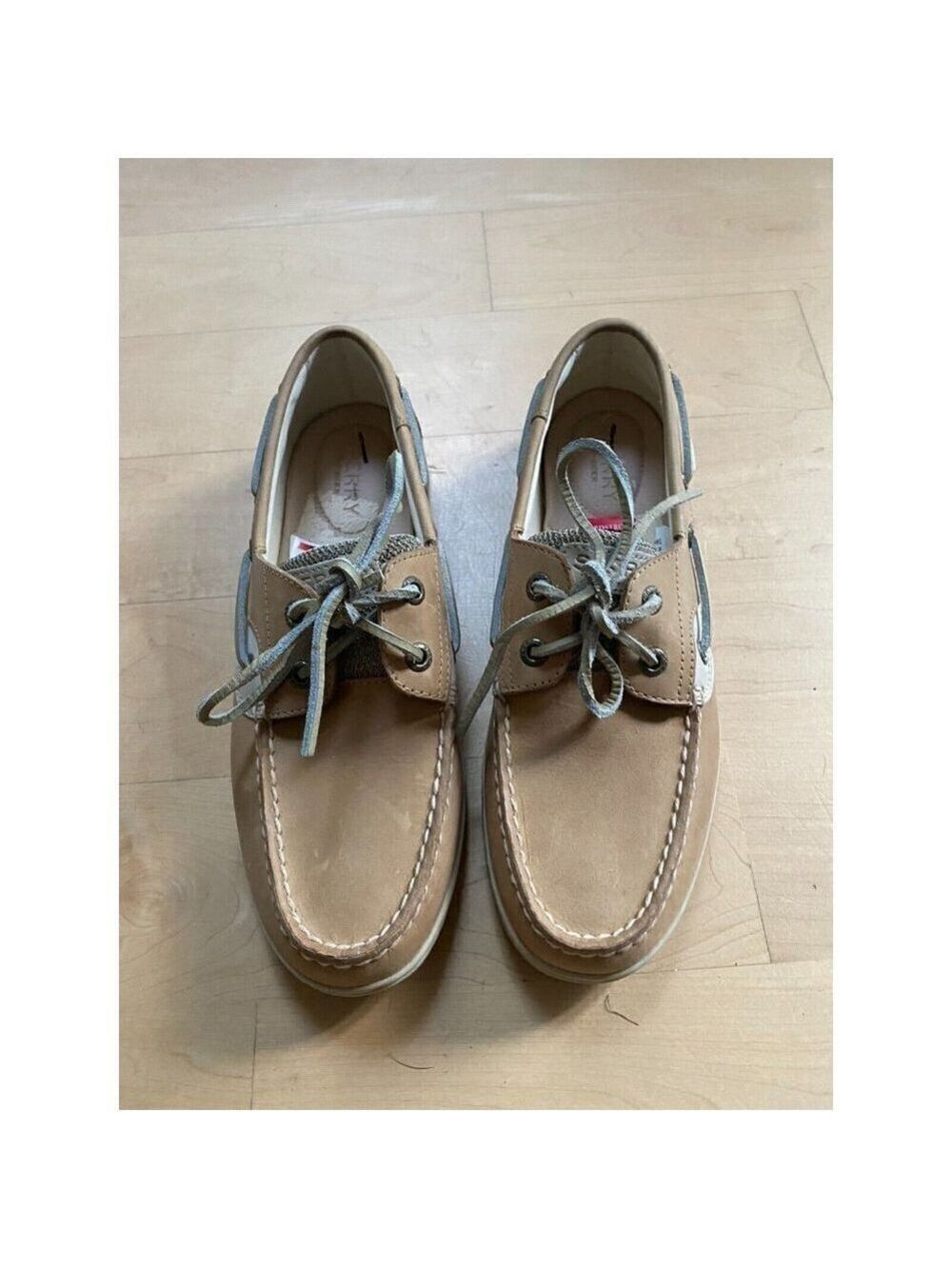 SPERRY BNWT Women boat shoe "songfish" canvas linen oat - Picture 2 of 9